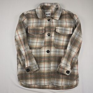 Miss Selfie Jacket Women M Thick Flannel Button Down  Earth Tones